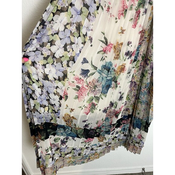 ZIMMERMANN NINETY-SIX PLEATED SLIP DRESS (2) Medium Floral Midi Spaghett… - Picture 8 of 8